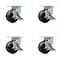 Service Caster 6'' Extra Heavy Duty Phenolic Wheel Swivel Caster Set with Brakes, 4PK CRAN-SCC-KP92S630-PHR-SLB-4 - alternate 1